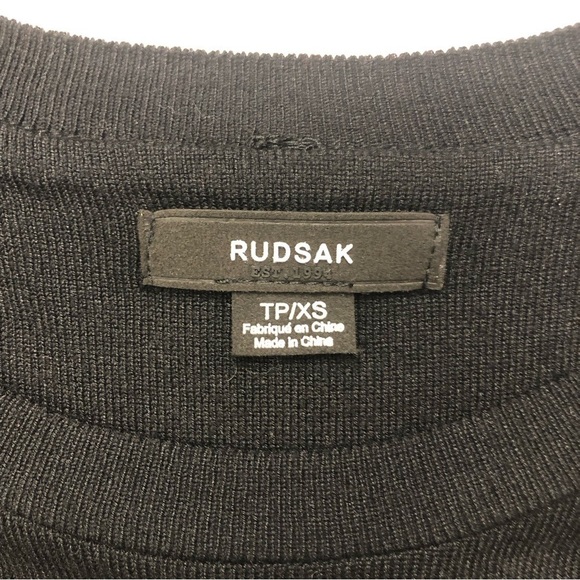 Rudsak black vegan leather sleeve knit dress XS - Picture 2 of 11